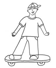 skateboarder coloring page